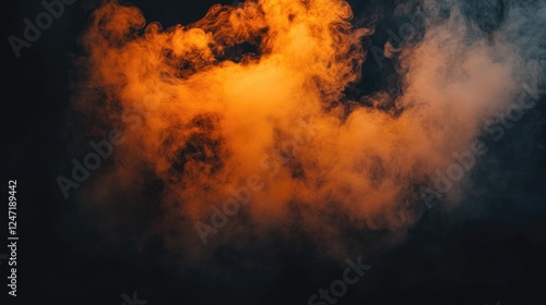 Wallpaper Mural Dramatic abstract background with swirling dark orange smoke on a black backdrop. A mysterious, fiery, and atmospheric composition, ideal for fantasy, cinematic, and creative projects. Torontodigital.ca