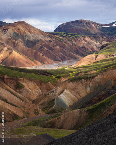 Rhyolite mountains on the Laugavegur trail in Landmannalaugar, Iceland