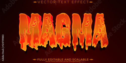 Lava volcano text effect, editable hot and magma text style