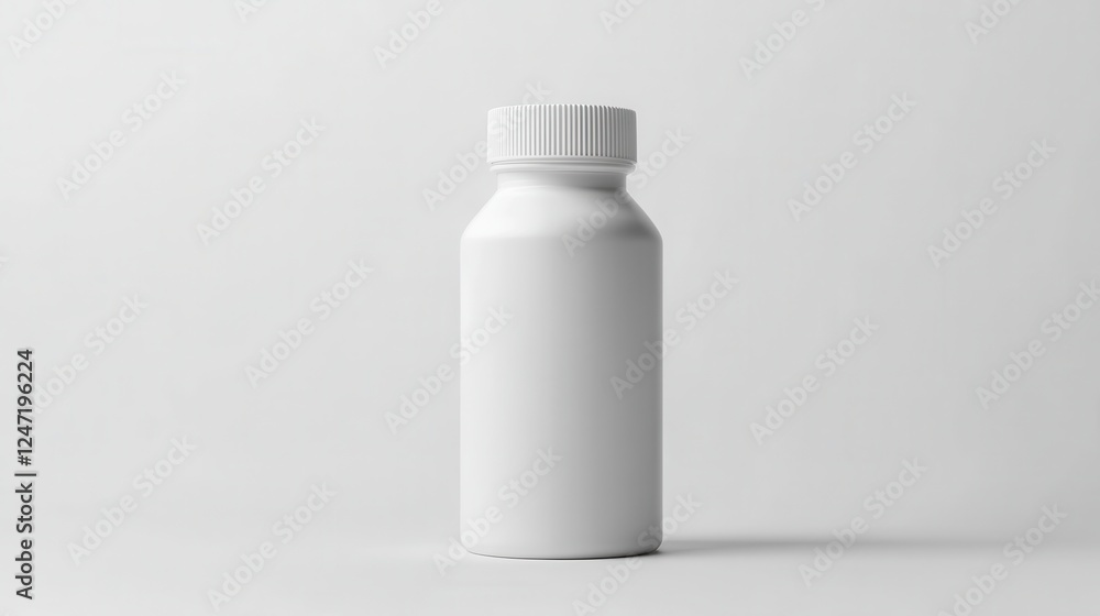 A single bottle of vitamins isolated on a white background, perfect for health product marketing. A single bottle of vitamins isolated on a white background, perfect for health product marketing.