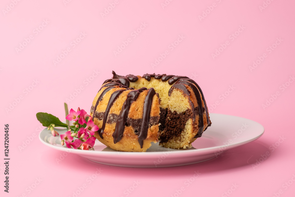 a small bundt cake cut
