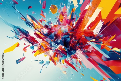 Abstract Colorful Geometric Crystal Explosion