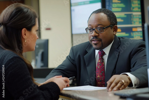 A bank employee advises a client photo