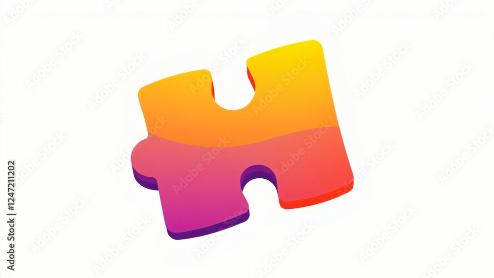 Gradient puzzle piece in yellow and pink, symbolizing awareness and inclusion, ideal for blogs and campaigns Gradient puzzle piece in yellow and pink, symbolizing awareness and inclusion, ideal for blogs and campaigns