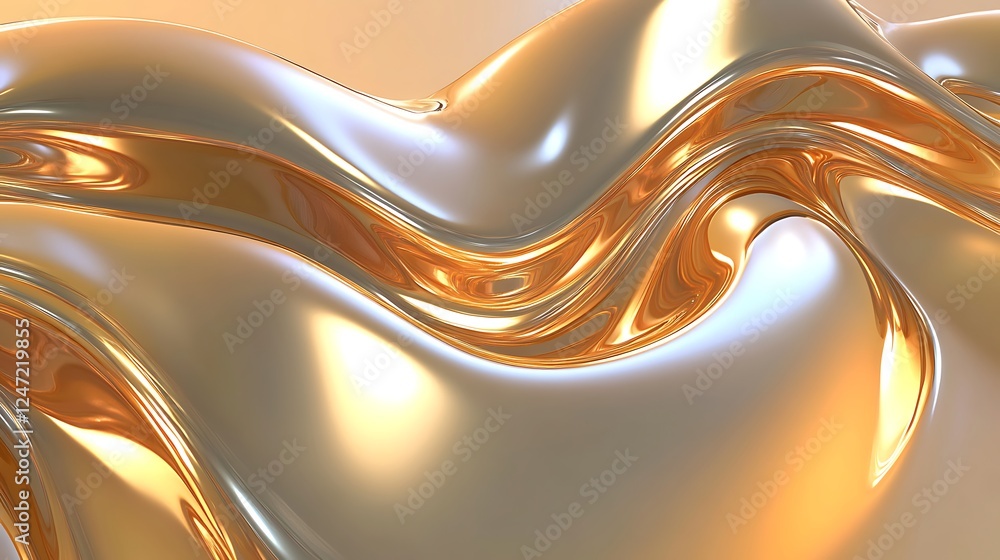 Obraz premium Abstract Golden Liquid Wave Swirls Design