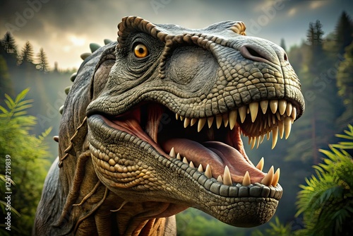 T-Rex with Lips - Realistic Dinosaur Portrait, High Definition photo