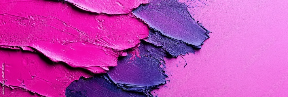 Obraz premium Vibrant Layers of Pink and Purple Paint - This artwork features vibrant layers of pink and purple paint textures symbolizing creativity, passion, playfulness, depth, and harmony.