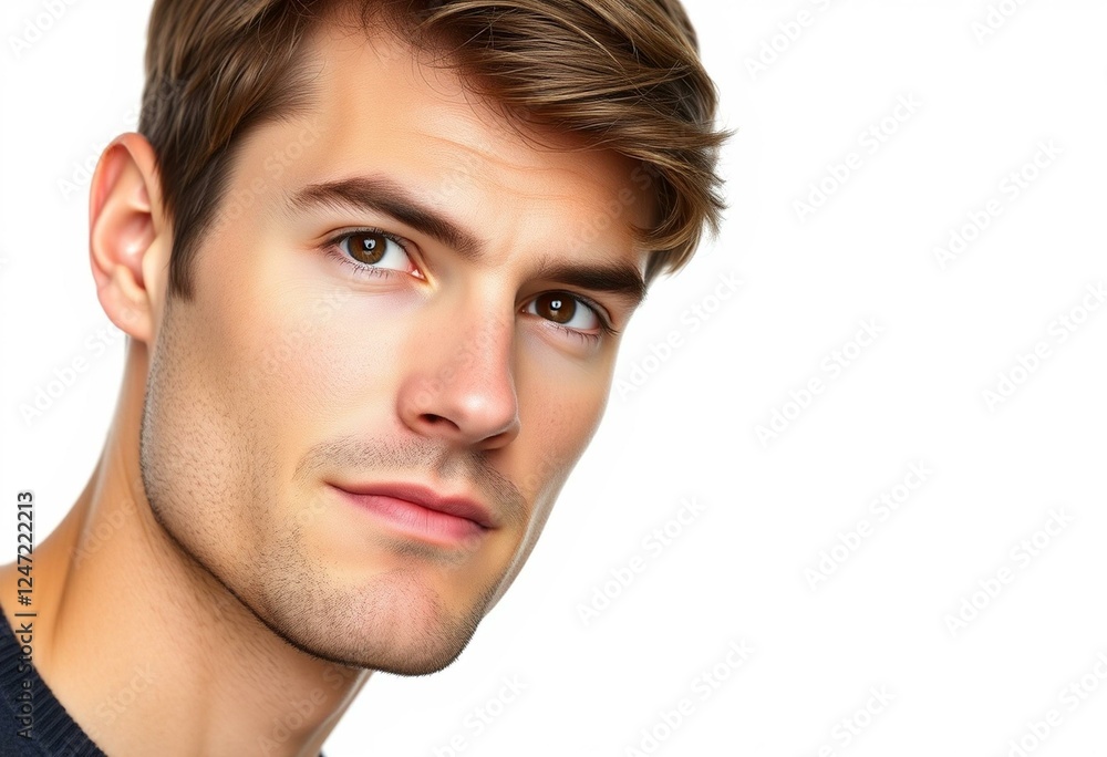 Fototapeta premium Half-length male portrait on white background