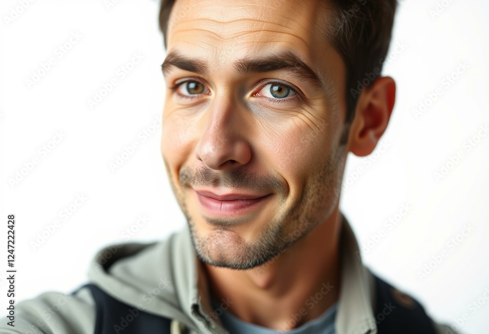 Obraz premium Half-length male portrait with calm facial expression