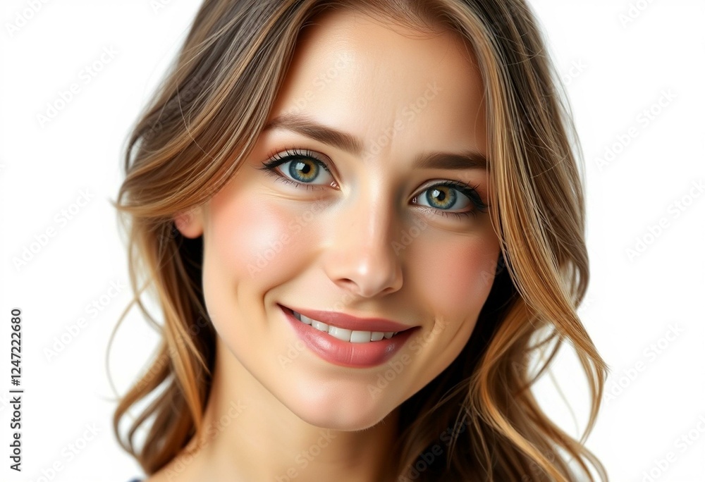 Half-length female portrait on white background Half-length female portrait on white background