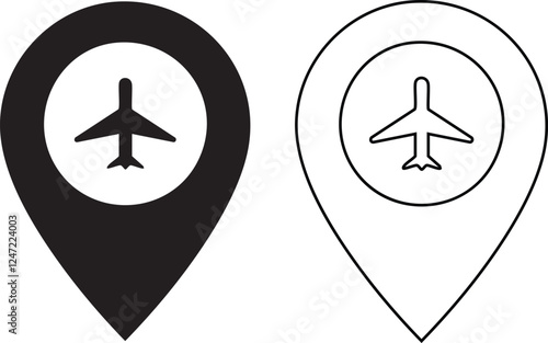 icon showing the location of the airport on the map 10 Eps