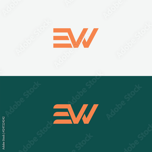 EW E W Letter Logo Design in Black Colors. Creative Modern Letters Vector Icon Logo Illustration.
