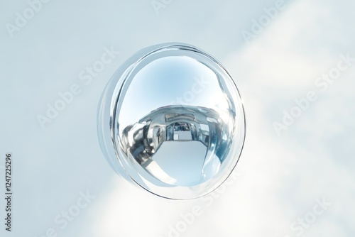 Wallpaper Mural Close-up of shiny silver sphere with reflection on its surface Torontodigital.ca