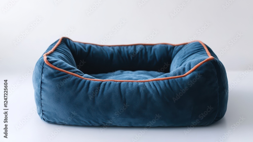 Isolated image of a pet bed on a white surface, perfect for promoting pet comfort products. Isolated image of a pet bed on a white surface, perfect for promoting pet comfort products.
