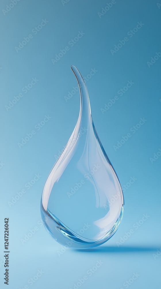 Abstract Glass Water Drop Design Illustration Abstract Glass Water Drop Design Illustration