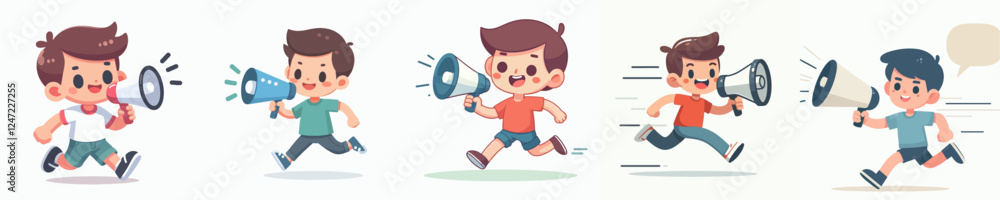 vector set of a person with a loudspeaker vector set of a person with a loudspeaker