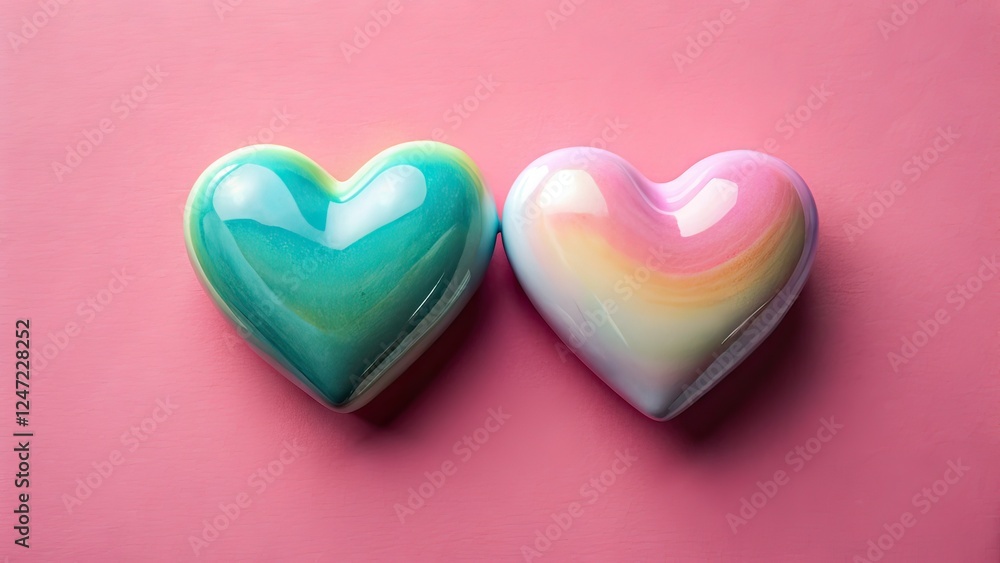 Valentine's Day Ceramic Hearts Long Exposure Pink Tabletop Valentine's Day Ceramic Hearts Long Exposure Pink Tabletop