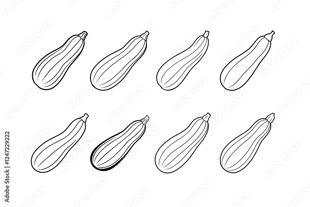 Zucchini Fruit Icon Silhouette Vector Illustration Black and White Zucchini Fruit Icon Silhouette Vector Illustration Black and White