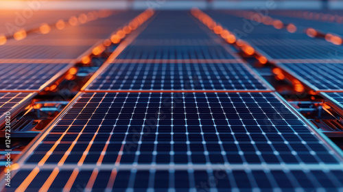 close up view of solar panels capturing sunlight for renewable energy
