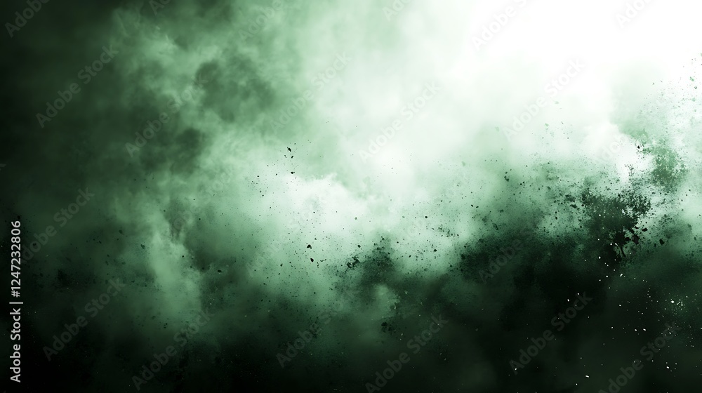 Green smoke, dark background, abstract art, design Green smoke, dark background, abstract art, design