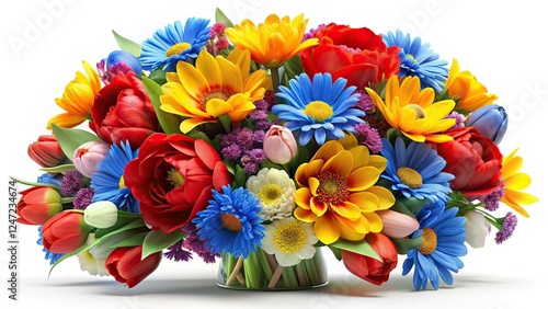 Vibrant Flower Bouquet - 3D Render
