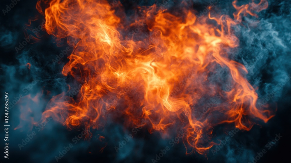 Fiery Inferno, Smoke, Dark Background, Abstract Texture, Design Fiery Inferno, Smoke, Dark Background, Abstract Texture, Design