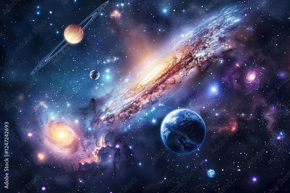 Obraz premium Background of galaxy and stars 