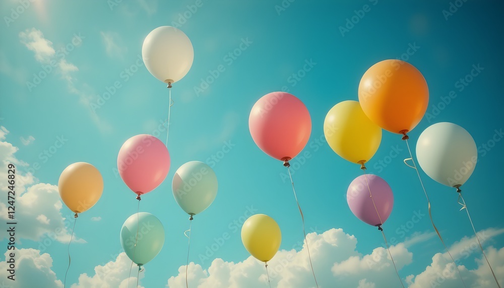 Whimsical Balloons in a Dreamy Sky Whimsical Balloons in a Dreamy Sky