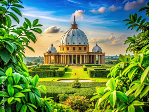 Yamoussoukro Basilica Hidden by Lush Greenery - Ivory Coast AI Art
