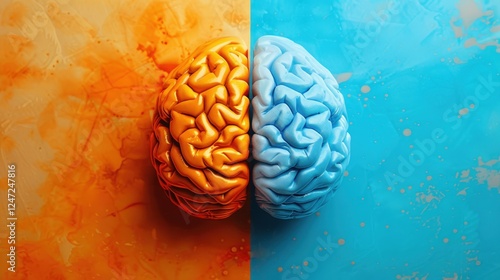 Brain Divided Into Two Hemispheres Illustrating Unique Functions and Specializations