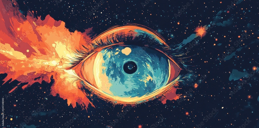 Fototapeta premium Cosmic Eye Gazing Into Stellar Nebulae
