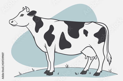 Stylish vector element for developing advertising products for farms and farms
