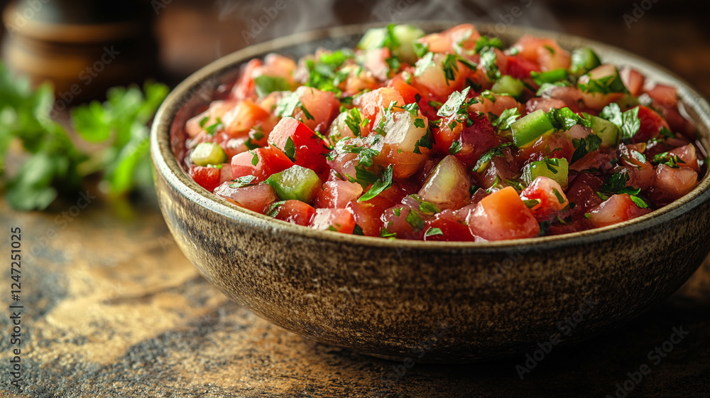Freshly microwaved mixed vegetables with slight steam, in a modern, sleek bowl, highlighting healthy eating, freshness, and appeal with a blurred, bright, and clean backdrop Freshly microwaved mixed vegetables with slight steam, in a modern, sleek bowl, highlighting healthy eating, freshness, and appeal with a blurred, bright, and clean backdrop