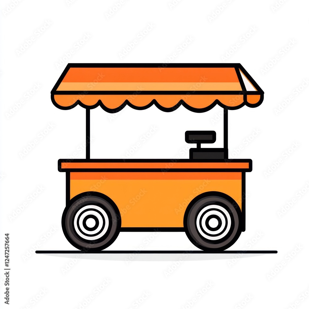 A cart for sale. Portable stall or kiosk. Market booth for business and trade A cart for sale. Portable stall or kiosk. Market booth for business and trade