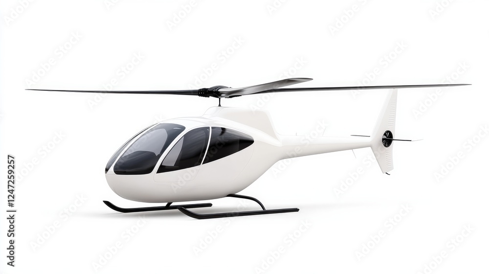 Illustration of a travel helicopter isolated on a white background for design versatility Illustration of a travel helicopter isolated on a white background for design versatility