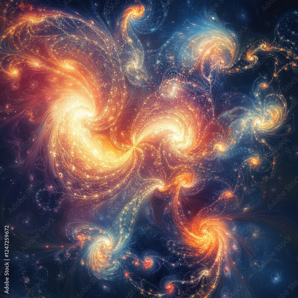 Obraz premium Celestial Swirls A Cosmic Dance of Light and Energy