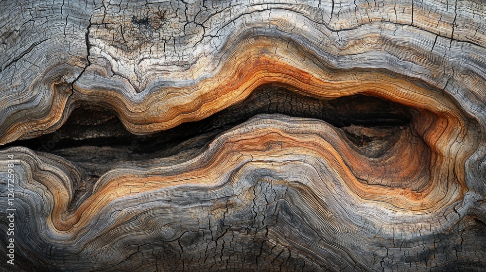 Unique textures and patterns of weathered wood in natural setting showcase beauty of nature Unique textures and patterns of weathered wood in natural setting showcase beauty of nature