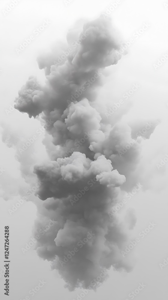 Ethereal Cloud Formation Ascending in a Monochrome Sky A Vision of Smoke and Atmospheric Haze Ethereal Cloud Formation Ascending in a Monochrome Sky A Vision of Smoke and Atmospheric Haze