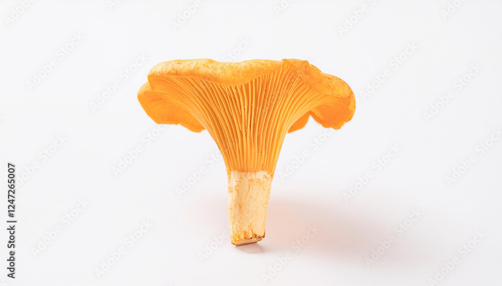Cantharellus cibarius mushroom isolated on white background. Cantharellus cibarius mushroom isolated on white background.