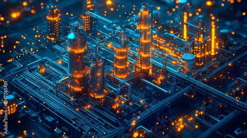 Modern Industrial Design and Technology in Machinery and Equipment for Efficient Manufacturing, Processing, and Chemical Operations in Vibrant Factories and Connected Urban Infrastructures