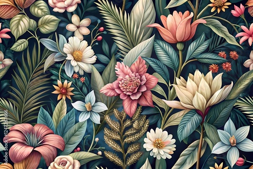 Enchanting Watercolor Floral Pattern – A Seamless Fusion of Vintage Elegance and Modern Charm