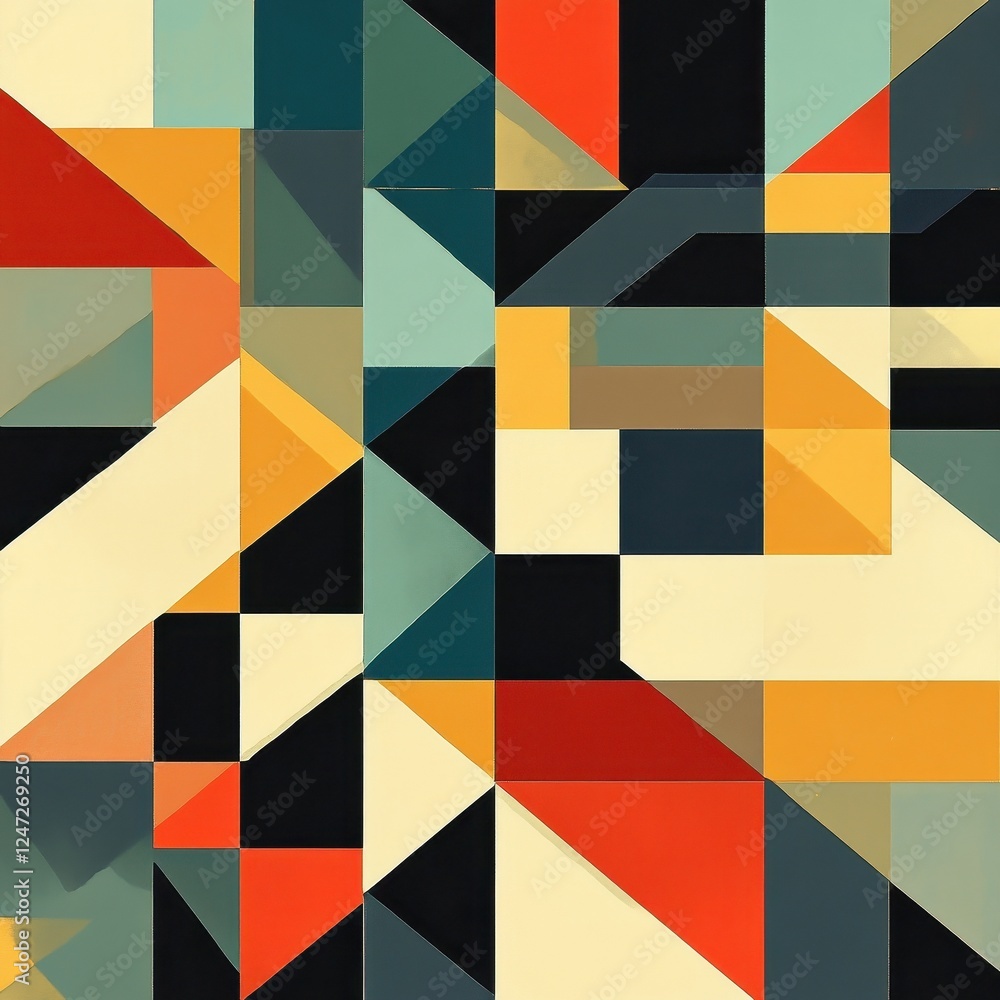 Abstract Geometric Composition Featuring Triangles and Rectangles Abstract Geometric Composition Featuring Triangles and Rectangles