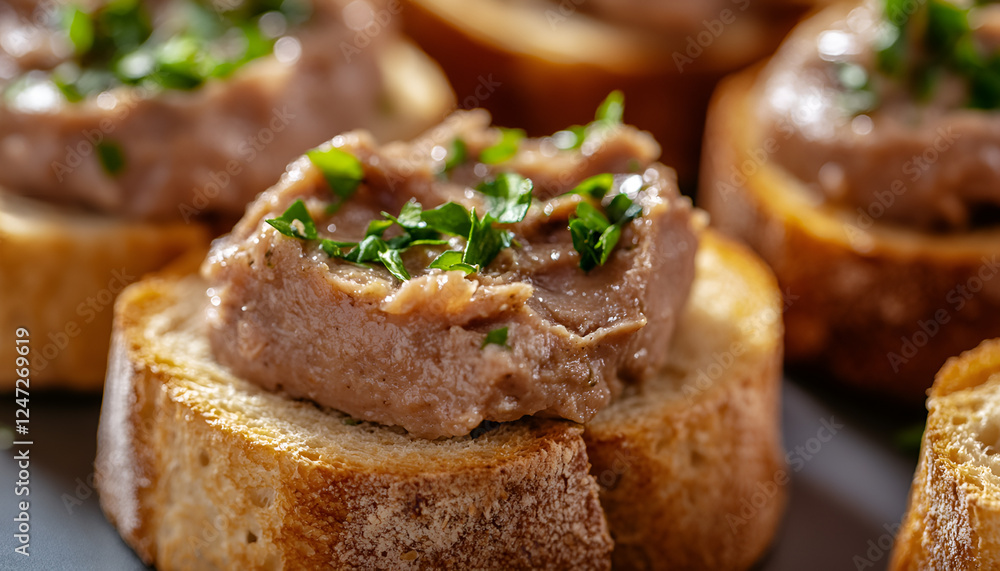 snacks canapes with pate on toast close-up. Toasted bread with liver pate. Gourmet appetizers Variety of mini sandwiches snacks canapes with pate on toast close-up. Toasted bread with liver pate. Gourmet appetizers Variety of mini sandwiches