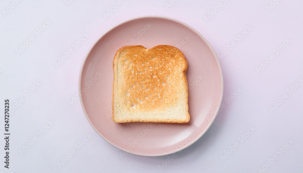 Slice of toast bread on plate. Tasty food for breakfast or lunch. Flat lay. Slice of toast bread on plate. Tasty food for breakfast or lunch. Flat lay.