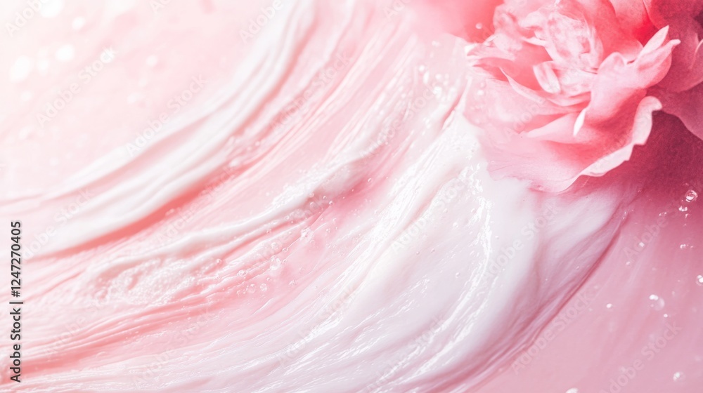 white lotion on a blush pink background with soft lighting generative ai white lotion on a blush pink background with soft lighting generative ai