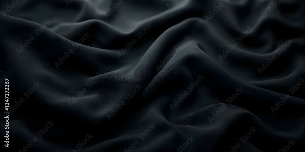 Fototapeta premium Black Silk Fabric Background