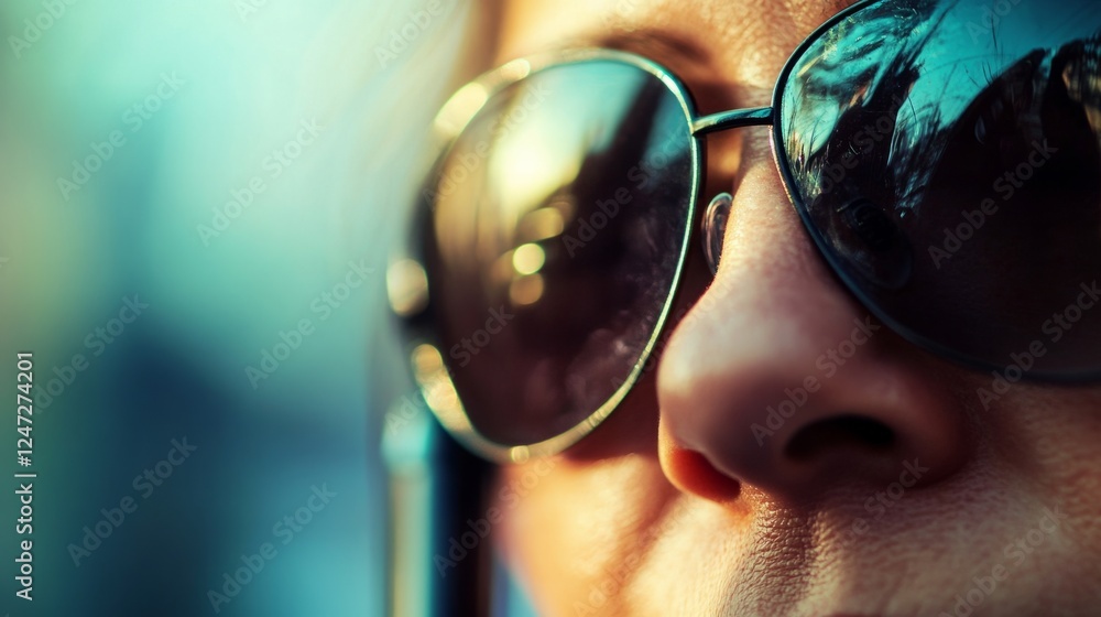 visually impaired person, close-up, with sunglasses and blind cane, social inclusion, blurred background generative ai visually impaired person, close-up, with sunglasses and blind cane, social inclusion, blurred background generative ai