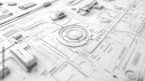 Wallpaper Mural Precision mechanical device drawings Torontodigital.ca