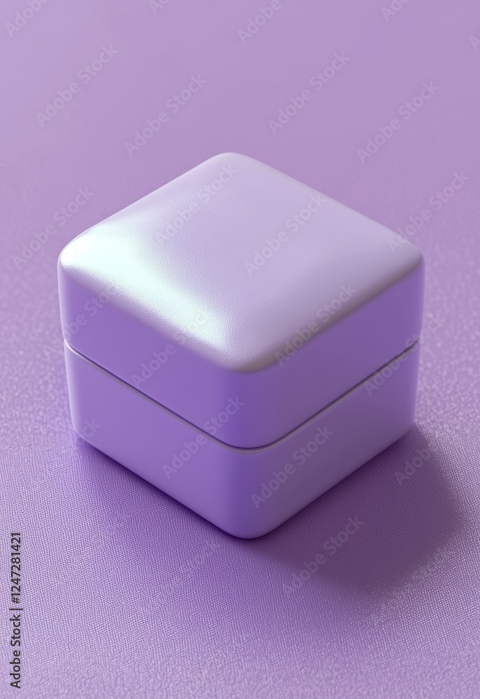 3D Mockup of a Minimalist Square Box on Soft Purple Background 3D Mockup of a Minimalist Square Box on Soft Purple Background