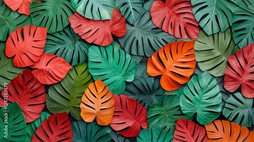 Wallpaper Mural Colorful Tropical Leaves Displaying Biodiversity and Conservation Efforts in Nature Torontodigital.ca